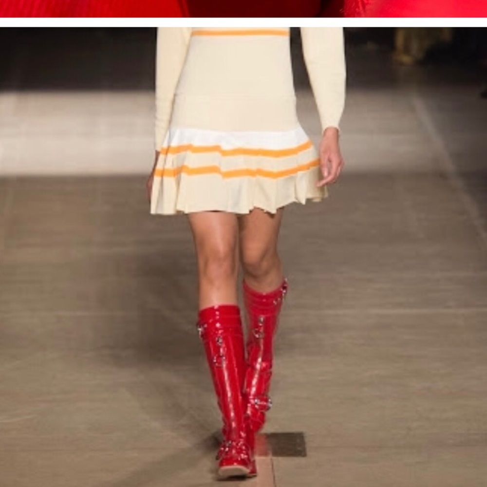Jeffrey Campbell Peggy Red Knee-Hi Go Go Boot